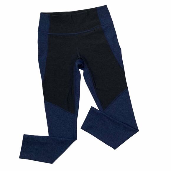 Outdoor Voices Two Tone Warmup Crop Leggings in Blue Size XS - Picture 2 of 15